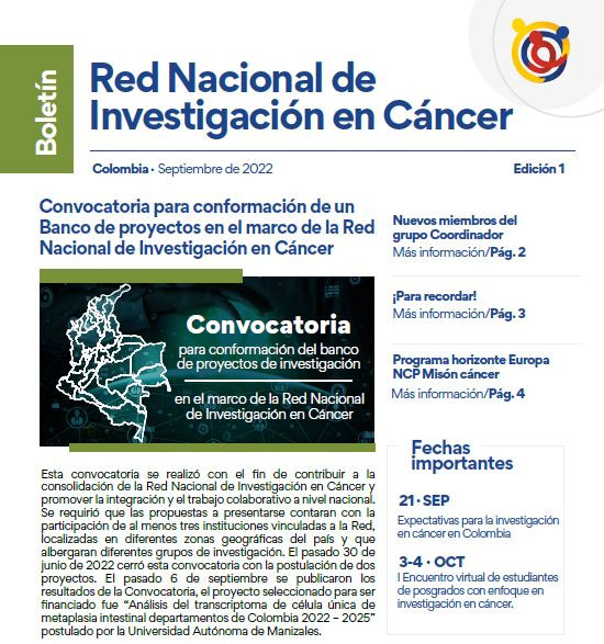 Boletín de la Red Nacional de Investigación en Cáncer 