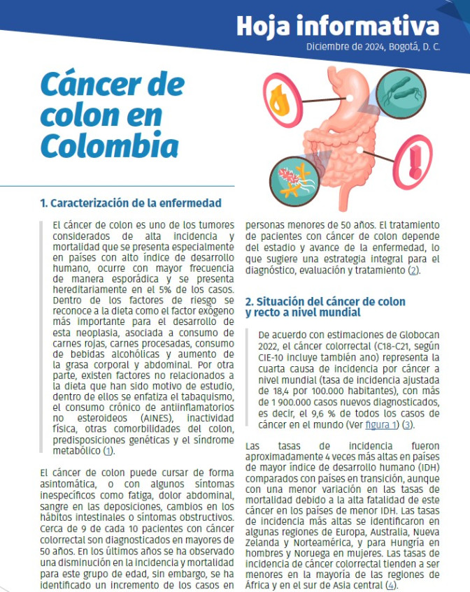 Hoja informativa Colon 