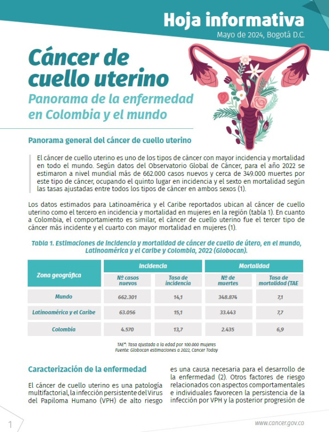 Hoja informativa Cérvix 
