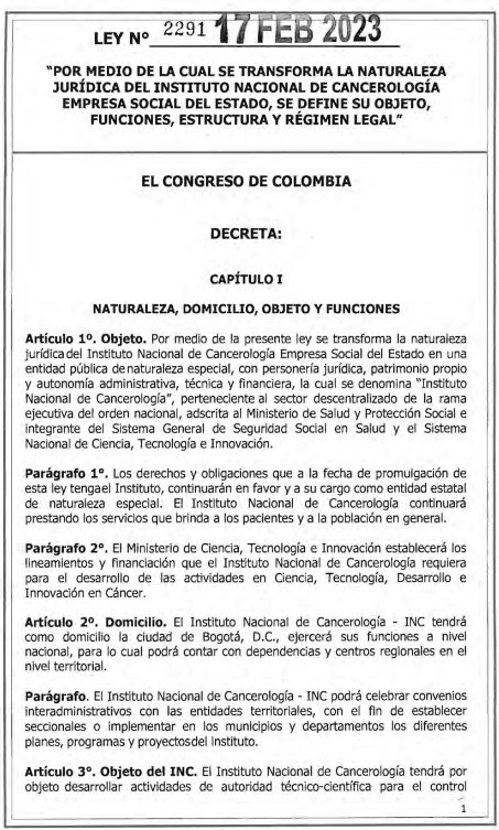 Ley 2291 de 2023