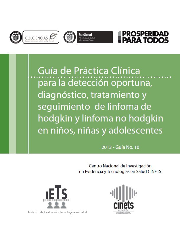 GPC para la detección, tratamiento y seguimiento de linfoma Hodgkin y No Hodgkin en  niños - versión