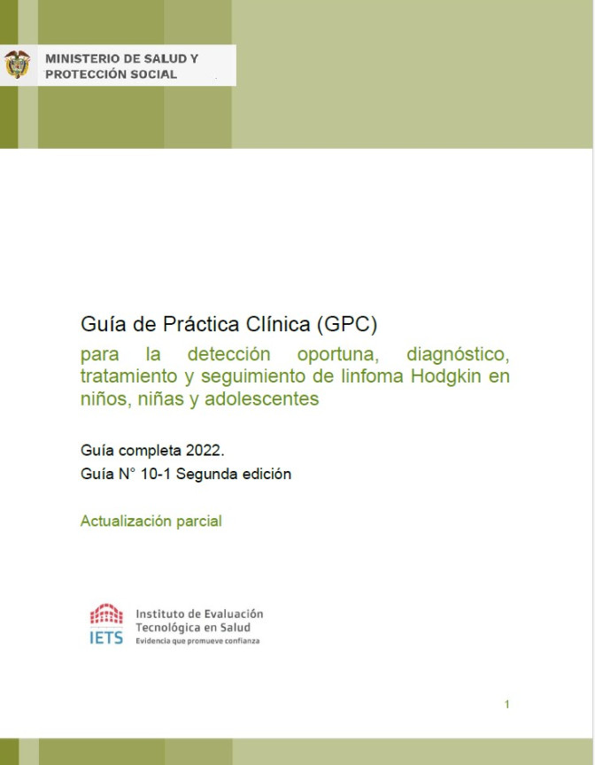 GPC para la detección oportuna, diagnóstico, tratamiento y seguimiento de linfoma Hodgkin en niños 