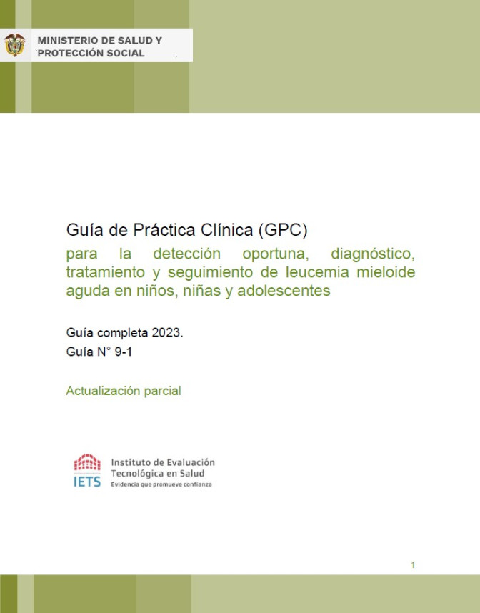 GPC para la detección oportuna, diagnóstico, tratamiento y seguimiento de leucemia mieloide aguda en