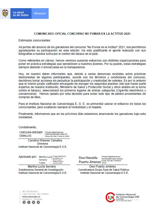 comunicado concurso fotografía No fumar es la Actitud!